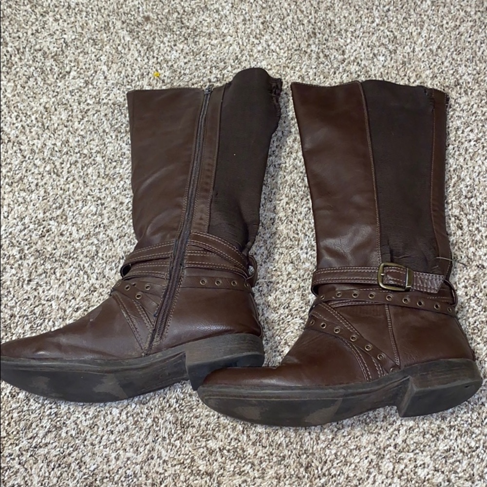 Brown tall boots